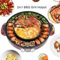 Miumaeov 2 in 1Electric Smokeless BBQ Grill and Hot Pot Multifunctional Grill Dual Temperature Control 3.6L Large Capacity for 2-5 People 2200W 110V