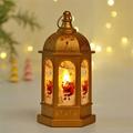 TUTUnaumb 2022 Winter Christmas Lantern Candlestick Lamp Night Light Wind Decoration Night Light -Gold