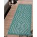 Well Woven Indoor/Outdoor Runner Rug 2 3 x 7 3 Mali Teal Green Moroccan Tribal