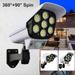 Solar Security PIR Motion Sensor Light with Remote Control 77 LED Dummy Surveillance CCTV Light Roatable Angle Adjustable LED Wall Light Outdoor Fake Camera with Light for Fence Patio Front Door