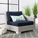 Modway Conway Outdoor Patio Wicker Rattan Right-Arm Chair in Light Gray Navy