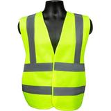 DSV Standard Visibility Reflective Safety Vest with Loop and Hook Closure (Neon Yellow Size L)