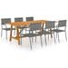 vidaXL Patio Dining Set 7 Piece Garden Table and Chair Furniture Black/Gray