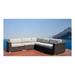 Living Source International Wicker Patio Sectional with Cushions in Gray/Canvas