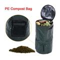 Yard Organic Bags Garden Compost Bag Soil Composting Bag Environmental PE Bag Reusable Vegetable Bag Garden Waste Disposal Bin Dark Green 34 Gallon