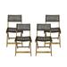 GDF Studio Brooke Outdoor Wood and Wicker Folding Bistro Chairs Set of 4 Teak and Brown