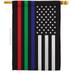 28 x 40 in. US Thin Blue Green & Red Line House Flag with Armed Forces Service Double-Sided Decorative Horizontal Flags Decoration Banner Garden Yard Gift