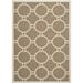 SAFAVIEH Courtyard Ariel Geometric Circle Indoor/Outdoor Area Rug 5 3 x 7 7 Brown/Bone