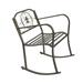 PinShang Single Rocking Chair Lightweight Flat Tube Bronze Color Chair For Patio Porch Lawn Garden Decoration