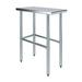 AmGood 15 Long x 30 Deep Stainless Steel Work Table Open Base | Work Station | Metal Work Bench