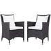 Pemberly Row Patio Dining Chair in Espresso and White (Set of 2)