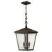 3 Light Large Outdoor Hanging Lantern in Traditional Style 11 inches Wide By 23.25 inches High-Regency Bronze Finish-Incandescent Lamping Type Bailey