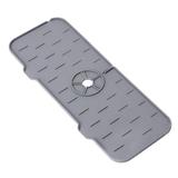 Silicone Bathroom Faucet Mat Water Catcher Mat Kitchen Sink Granite Countertop Drying Bar Sink Drain Pad Behind The Faucet Countertop Splash Drip Protector (Gray 1Pcs)