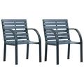 vidaXL 2x Solid Wood Patio Chairs Outdoor Garden Seating Furniture Brown/Gray