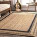 Avgari Creation Square Beige Natural Jute Fiber Geometric Jute Area Rug for Living Dining Kitchen Indoor & Outdoor Rug Runner Carpet-132 inch