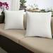 Set of 2 18 Natural White and Aruba Blue Solid Sunbrella Outdoor Square Pillows