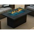 50 Rectangular Concrete Smokeless Fire Pit for Patio Table W/ Glass Guard and Crystals in Gray (50 Rectangular Gray Onyx Black)