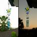 Alpine Corporation 48 Hanging Outdoor Butterfly Metal Wind Chime Solar-Powered LED Blue