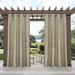 Exclusive Home Curtains Miami Semi-Sheer Textured Indoor/Outdoor Grommet Top Curtain Panel Pair 54x84 Taupe
