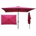 10 x 6.5ft Patio Solar Umbrella 26 LED Lighted Outdoor Market Umbrellas with Crank Push Button Tilt and UV-Resistant Fabric for Garden Shade Swimming Pool(Burgendy)