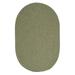 Colonial Mills 10 x 13 Green Solid Hand Braided Oval Area Throw Rug