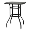 [US IN STOCK] Wrought Iron Glass High Bar Table Patio Bar Table Black