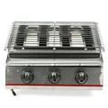 TFCFL New 3 Burners Commercial Gas Grill Outdoor BBQ Tabletop Cooker Stainless Steel