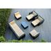 Ohana 10 Piece Outdoor Wicker Patio Furniture Sectional Conversation Set - Black Wicker