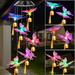 Rirool Color Butterfly Bell Solar Butterfly Wind Chimes - Gifts Lights Outdoor Hanging Gardening Mom Garden Decor