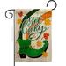 Breeze Decor Get Lucky Boot Springtime St Patrick Double-Sided Decorative Garden Flag Multi Color