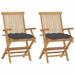 ametoys Patio Chairs with Anthracite Cushions 2 pcs Solid Teak Wood
