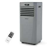 Costway 5300 BTU (8000BTU ASHRAE) Portable Air Conditioner with Remote Control 3-in-1 Air Cooler w/ Drying Grey