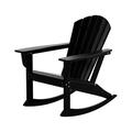 WestinTrends Dylan Outdoor Rocking Chair All Weather Poly Lumber Seashell Adirondack Rocker Chair 350 Lbs Support Black Rocking Chairs for Porch Garden Backyard and Indoor