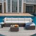 COSIEST 6-Piece Outdoor Furniture Set Brown Wicker Sectional Sofa