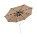 AZ Patio Heaters Solar Market Umbrella with LED Lights in Tan