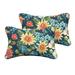 Humble and Haute Humble + Haute Indoor/ Outdoor Blue Multi Floral Lumbar Pillow Set of 2 13 in h x 20 in w