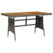 vidaXL Outdoor Dining Table Garden Porch Patio Table Solid Acacia Wood PE Rattan