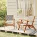 Andoer Lattice pattern Patio Chairs 2 pcs Solid Acacia Wood