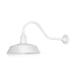 14in. White Outdoor Gooseneck Barn Light Fixture With 22in. Long Extension Arm - Wall Sconce Farmhouse Vintage Antique Style - UL Listed - 9W 900lm A19 LED Bulb (5000K Cool White)