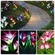 Solarek 2 Pack Solar Garden Lights with Lily Flowers Waterproof Changing Solar Lights Outdoor for Garden Patio Yard Pathway Decoration