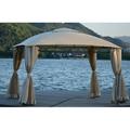 Clearance! U_STYLE Quality Double Tiered Grill Canopy Outdoor BBQ Gazebo Tent with UV Protection Beige