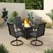Sophia & William 5 Pieces Wicker Patio Dining Set with Gas Fire Pit Table