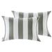 Pack of 2 Outdoor Decorative Throw Pillows 12 x 18 inch Stripe Gray Lumbar Pillows (12 x 18 Stripe Grey)