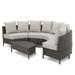 Noble House Newton 5 Piece Outdoor Wicker Sectional Sofa Set in Brown
