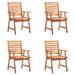 Suzicca Patio Dining Chairs 4 pcs with Cushions Solid Acacia Wood