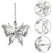 Gerich Ceiling Fan Pull Chain Butterfly Bathroom Toilet Pull Chain Cord Handle for Light Switch 14 inch Light Pull Chains Silver