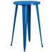 Bowery Hill Metal Patio Bistro Table in Blue