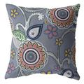 HomeRoots 412471 16 in. Gray & Pink Floral Indoor & Outdoor Throw Pillow Multi Color