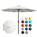 SERWALL 9 Outdoor Market Patio Umbrella W/ Push Button Tilt And Crank Off-White