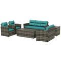 Maldives 6 PC Rattan Wicker Conversation Seating Group